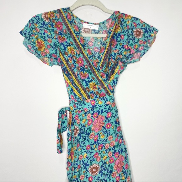 Hello Molly Tie Down Maxi Dress in Turquoise - Picture 6 of 10